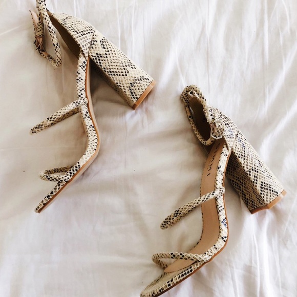 ASOS Simmi London Strappy Snakeskin Heels 6.5 - Picture 3 of 4